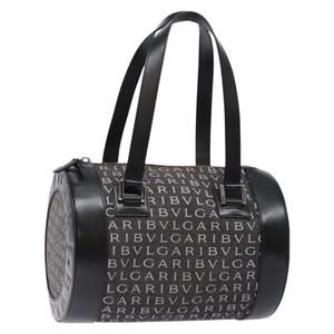 BVLGARI Logo Mania B-ZERO1 Hand Bag Canvas Black Silver Auth 138860